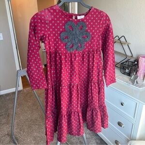 Hanna Andersson Red and Gray Polka Dot Kids Dress